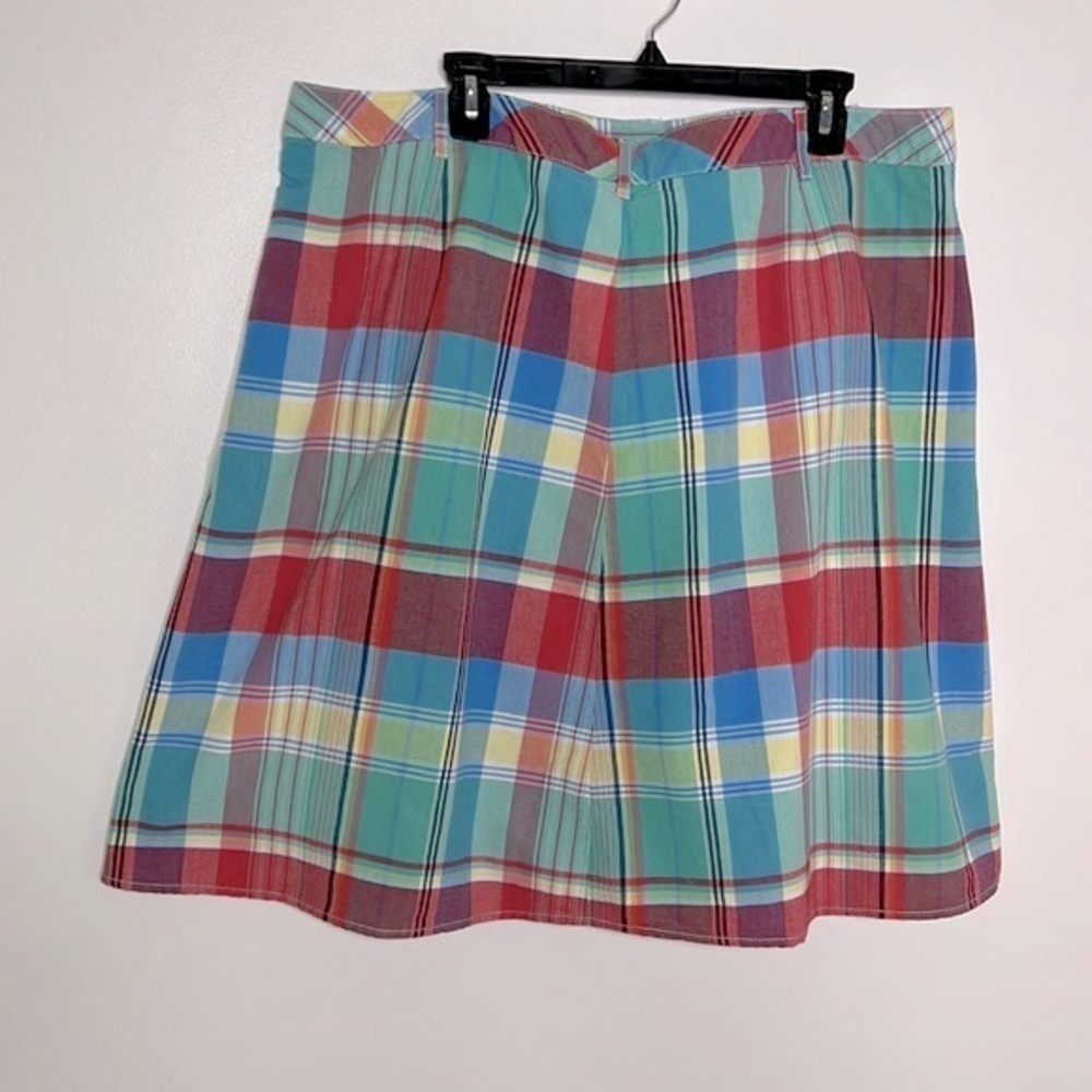 Lands’ End plaid skirt button front cotton size 18 - Picture 4 of 7